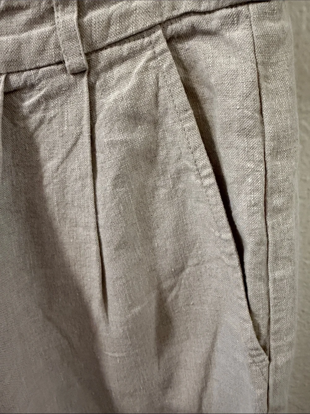 Reformation Wide-Leg Linen Blend Pants in Light Beige